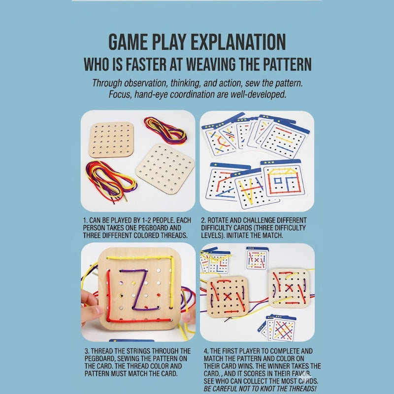 Kids' Wooden Lacing Activity Set