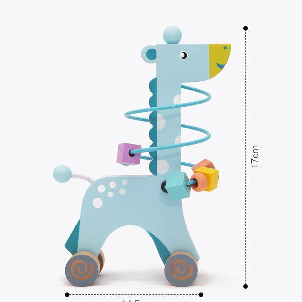 Wooden Early Learning Play Set – 3-in-1 Shape Sorter, Stacker & Bead Maze