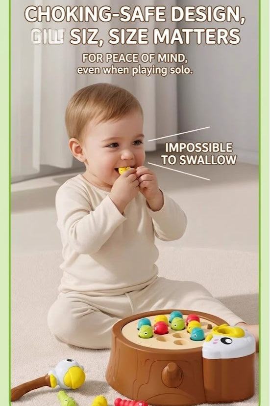 Woodpecker Magnetic Catching Worms Toy with Sound