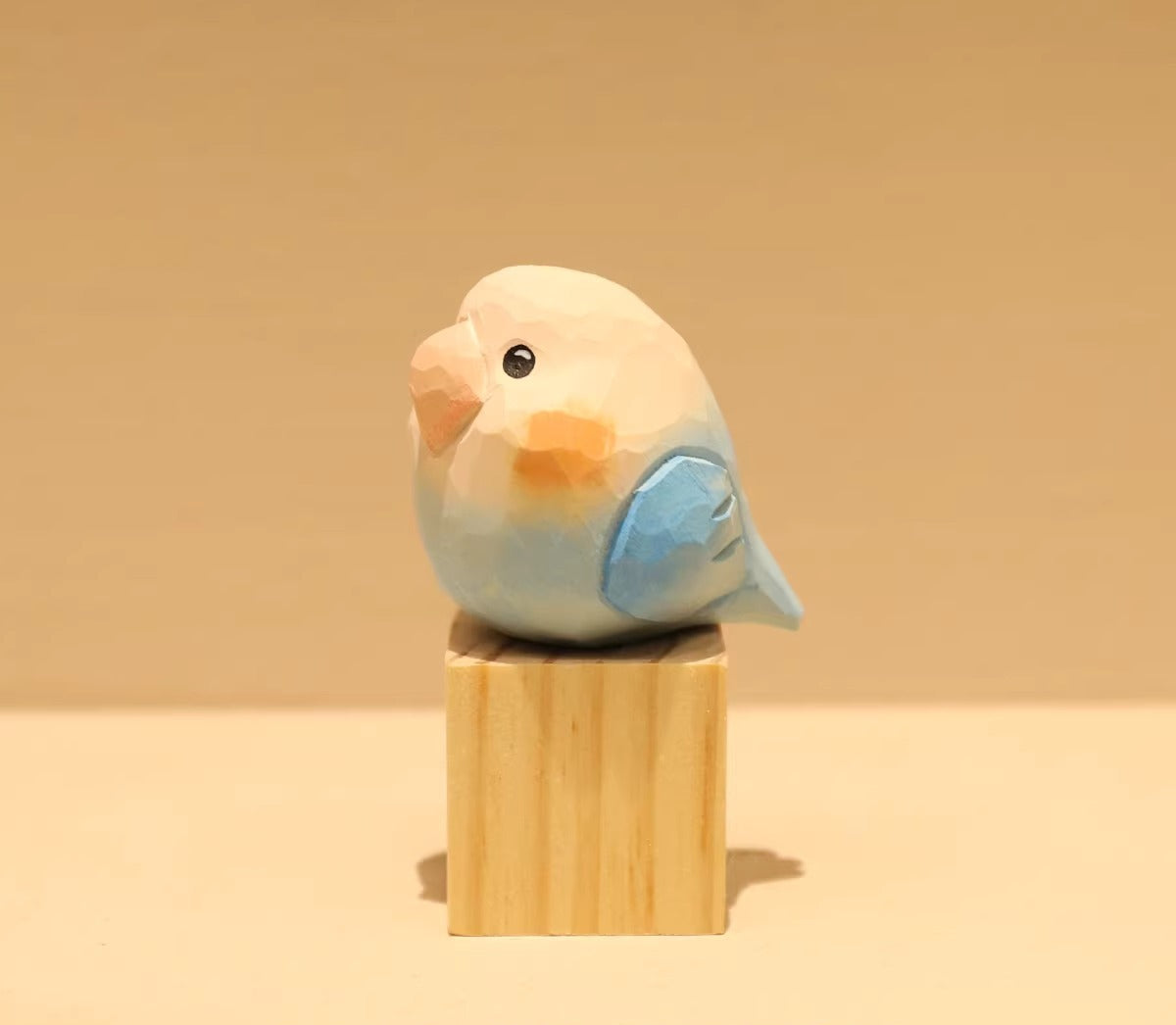 Hand-Carved Wooden Parrot Desktop Figurine
