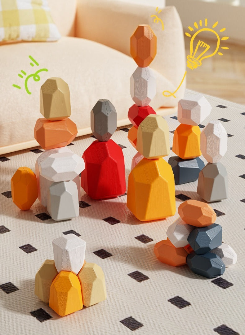 Stacking Stone Building Blocks - 21 Piece Set