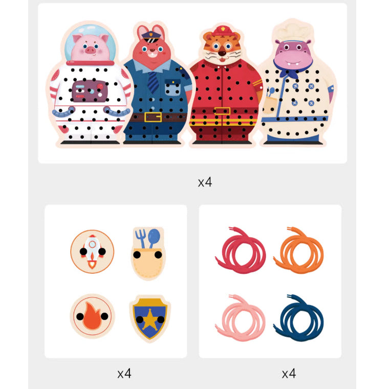 Set of colorful character stickers with different designs on a white background