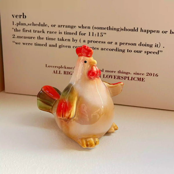 Ceramic Chicken Family Ornament Set