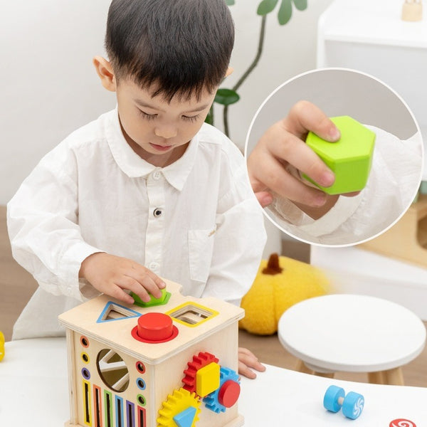 Wooden 8-in-1 Montessori Learning Activity Cube