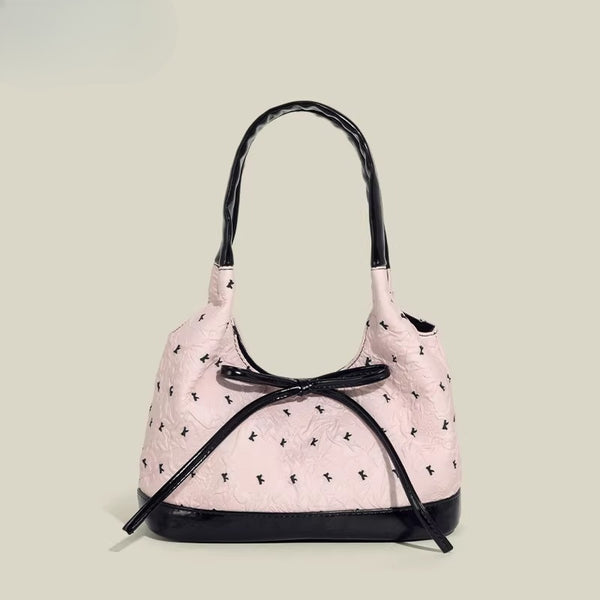 Bow Accent Shoulder Tote Bag