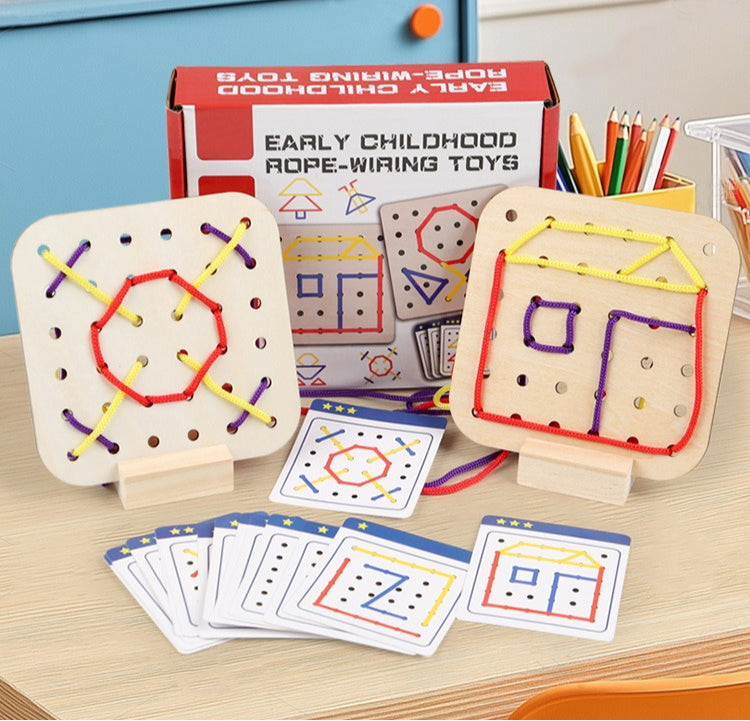 Kids' Wooden Lacing Activity Set