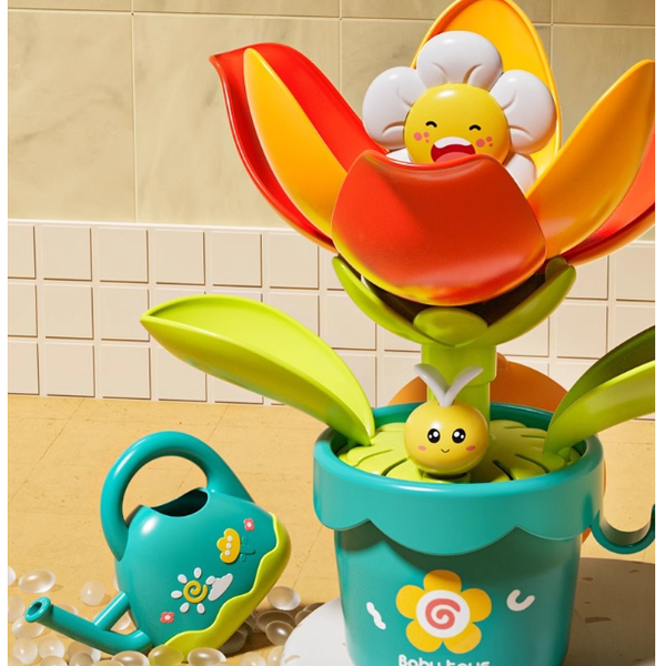 Blooming Sunflower Bath Toy with Mini Watering Can