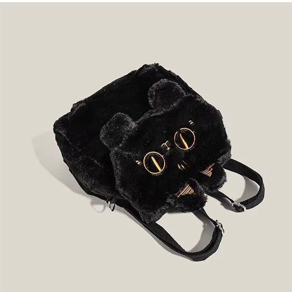 Anderson Cat Embroidered Plush Backpack