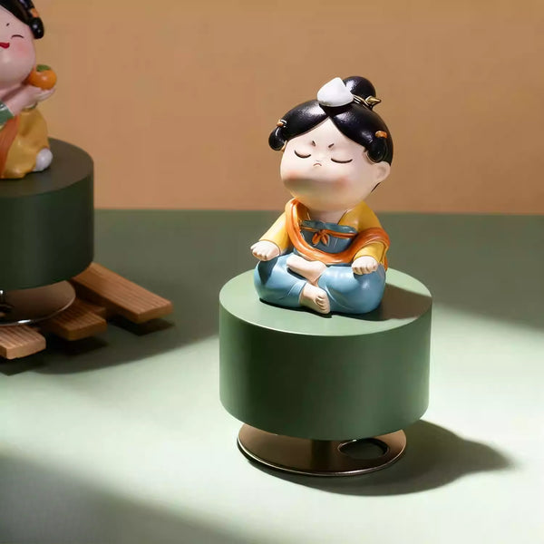Tang Dynasty Lady Rotating Wooden Music Box