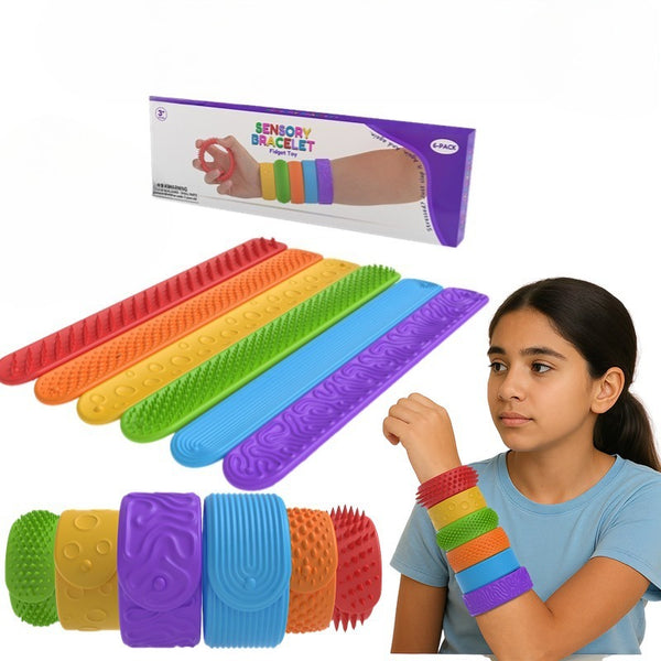 Sensory Slap Bracelets – 6-Pack of Textured Fidget Toys for Kids