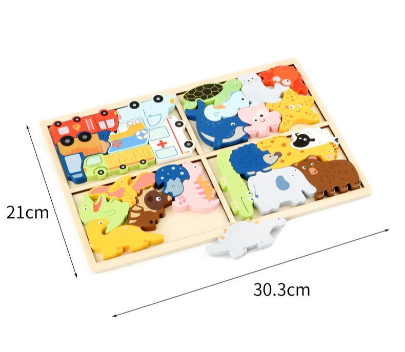 Montessori 3D Wooden Puzzle for Early Learning