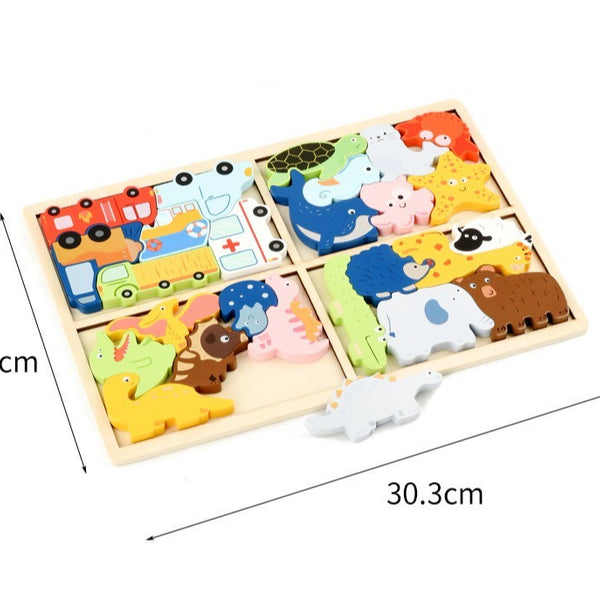Montessori 3D Wooden Puzzle for Early Learning