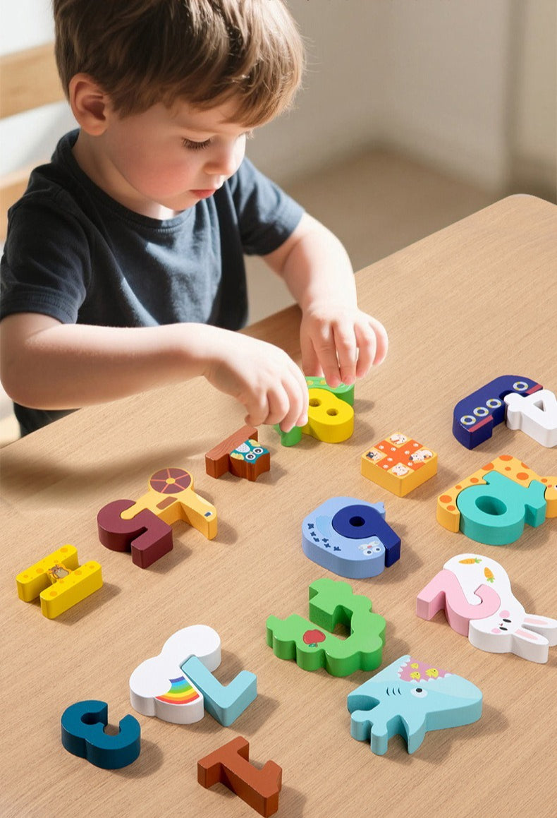 Wooden Number Counting Toy Matching Block Set