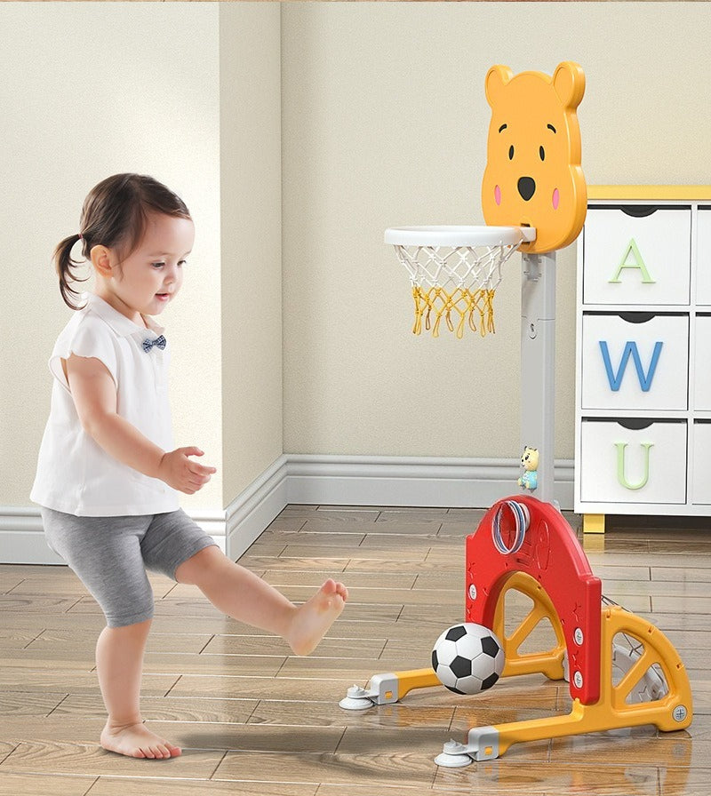 Bear 4-in-1 Activity Center with Adjustable Basketball Hoop