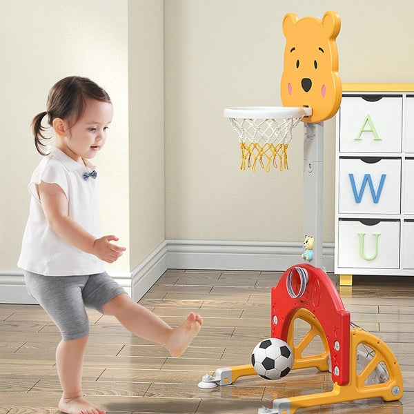 Bear 4-in-1 Activity Center with Adjustable Basketball Hoop