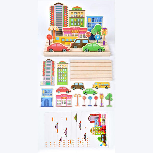 Wooden Early Learning Scene Puzzle Kit