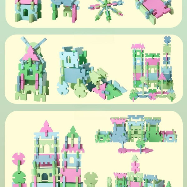 74-Piece Large Wooden Interlocking Building Blocks