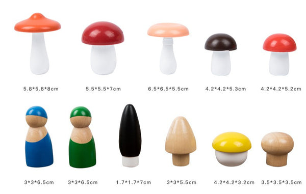 Wooden Mushroom Foraging Set - Magnetic Sorting Toy