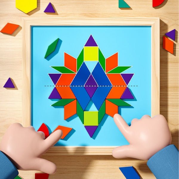 Magnetic Wooden Tangram Puzzle Set - 255 Pieces