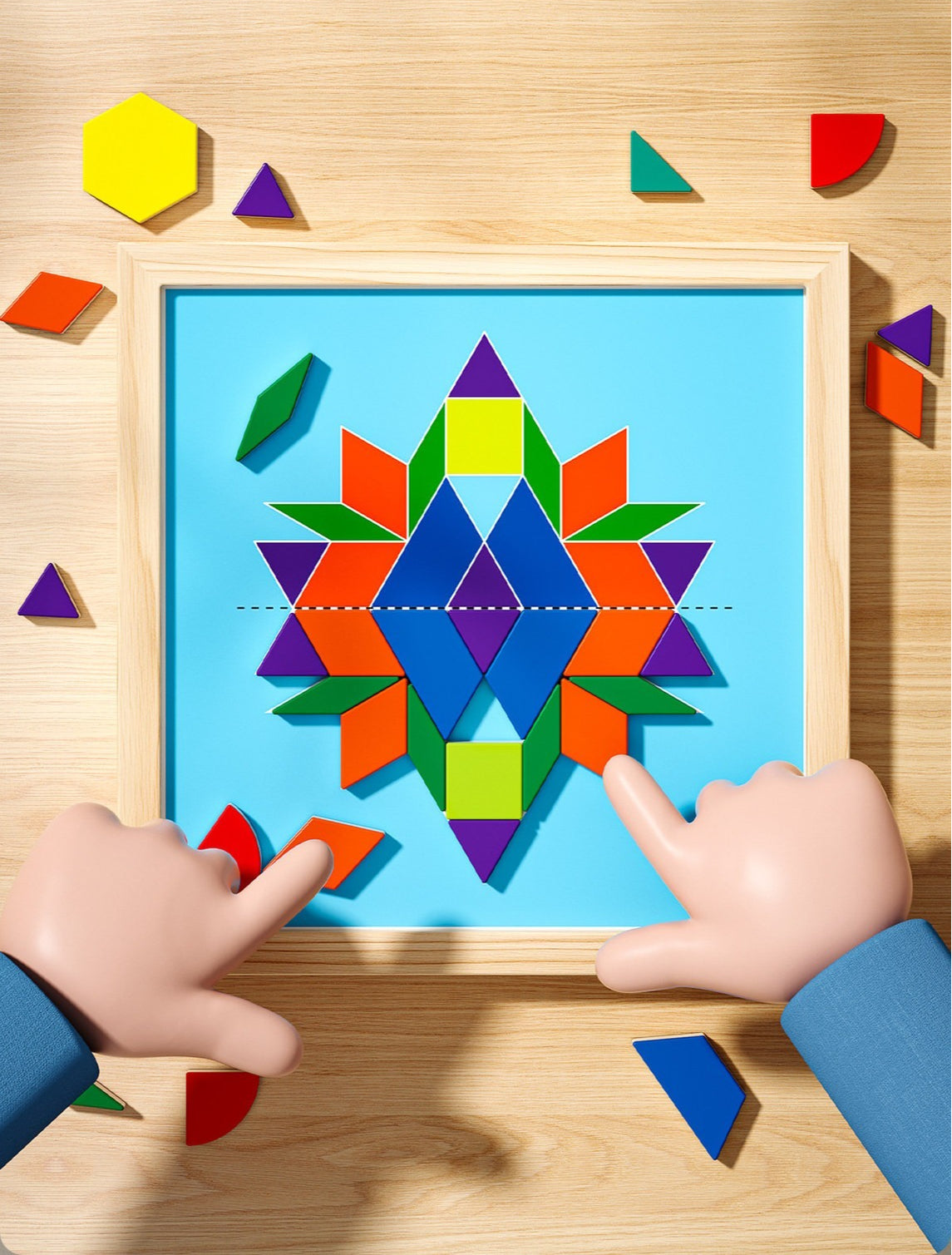 Magnetic Wooden Tangram Puzzle Set - 255 Pieces
