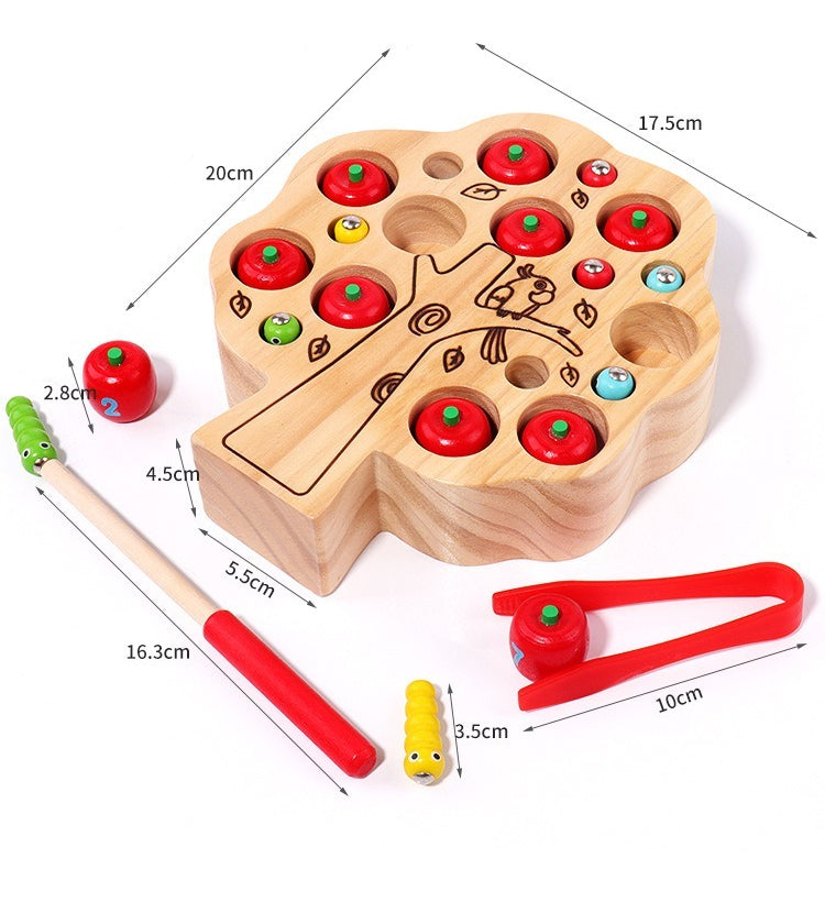 Magnetic Apple Tree Counting and Catching Toy