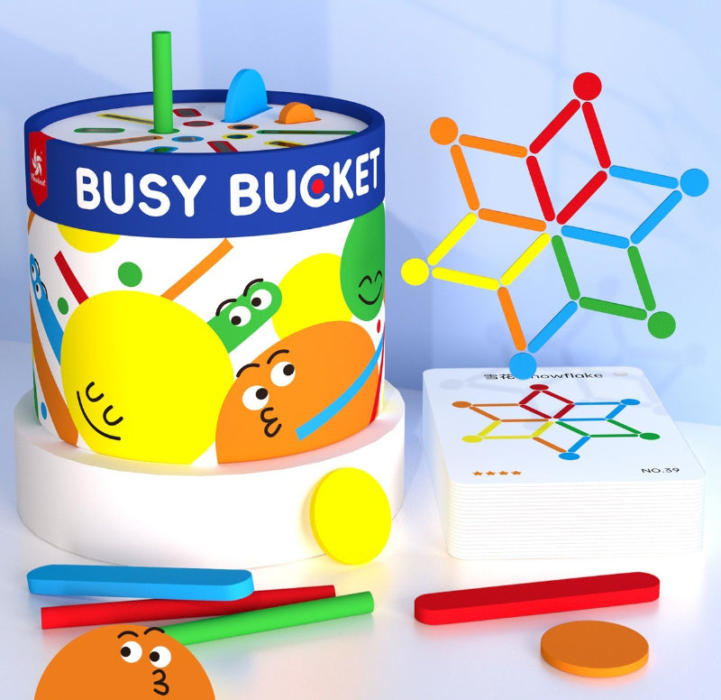 Busy Bucket Wooden Color and Shape Matching Set