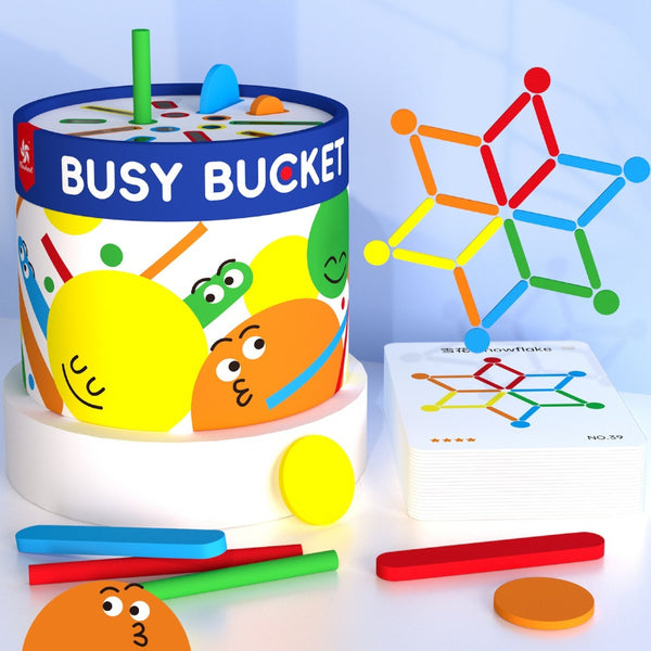 Busy Bucket Wooden Color and Shape Matching Set