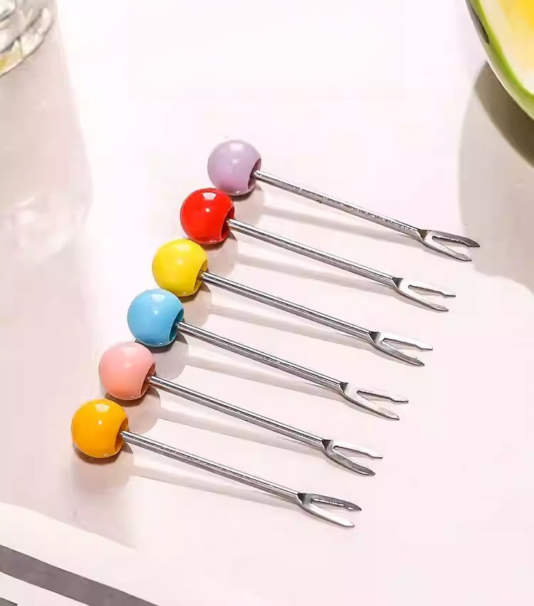 Watermelon Ceramic Fruit Fork Set