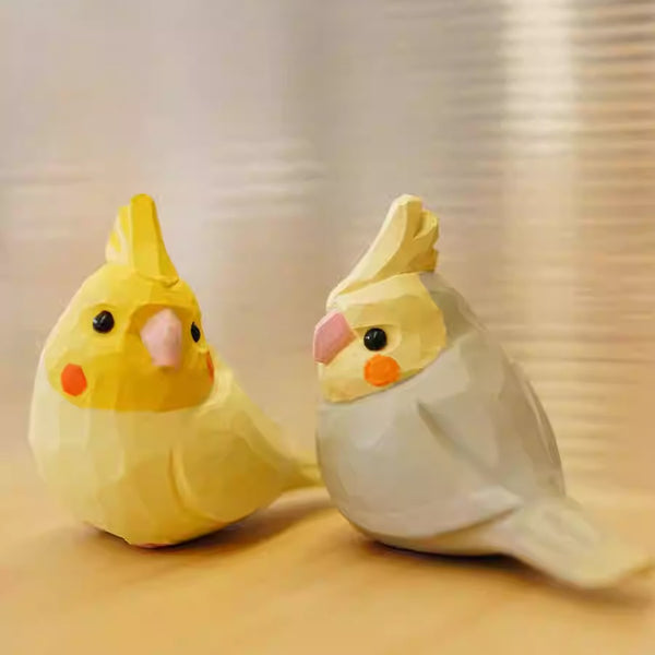 Hand-Carved Wooden Parrot Figurine