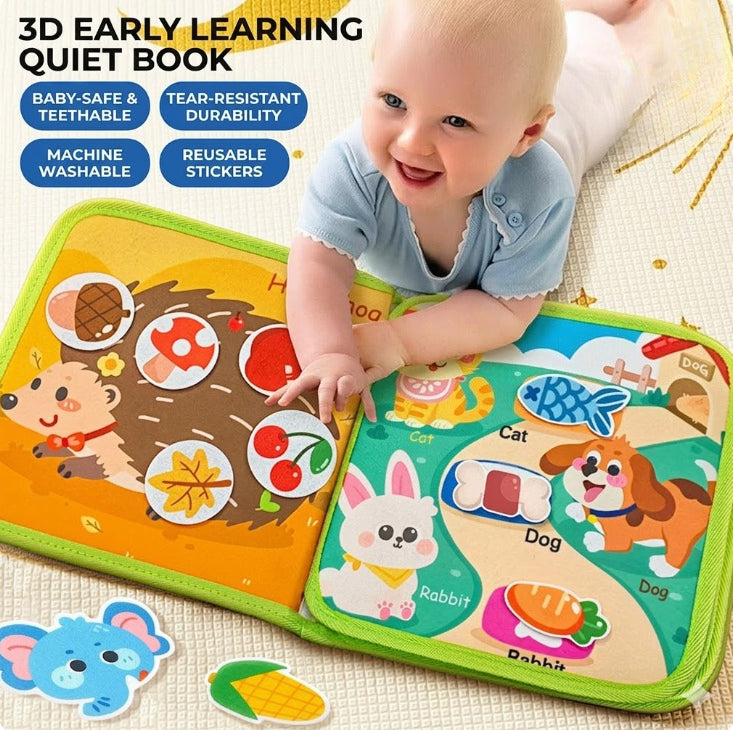Interactive Fabric Busy Book for Toddlers