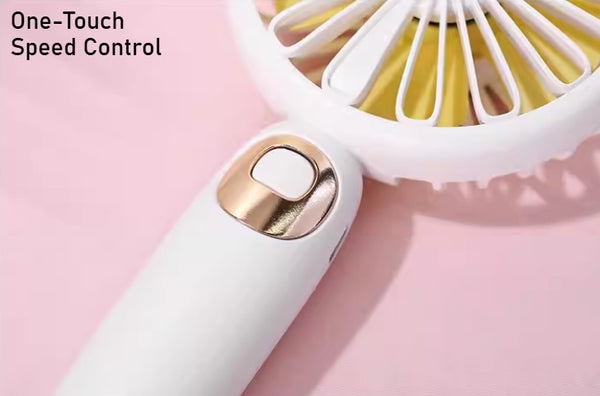 Portable Handheld Fan with Integrated Bluetooth Speaker