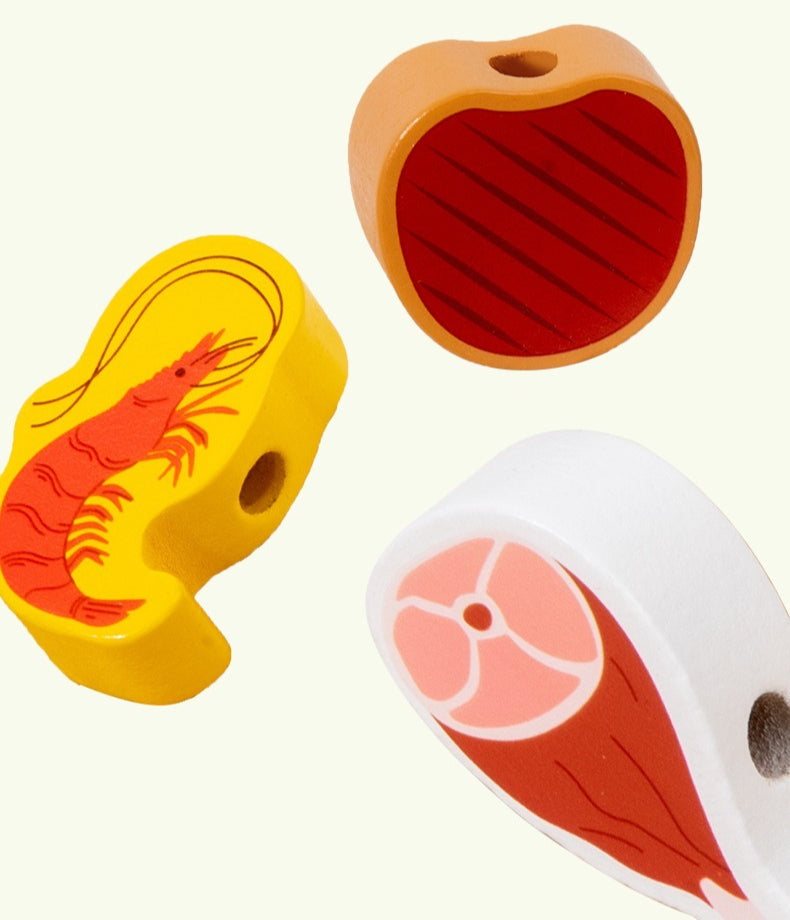 Wooden Pretend Play BBQ Grill Set