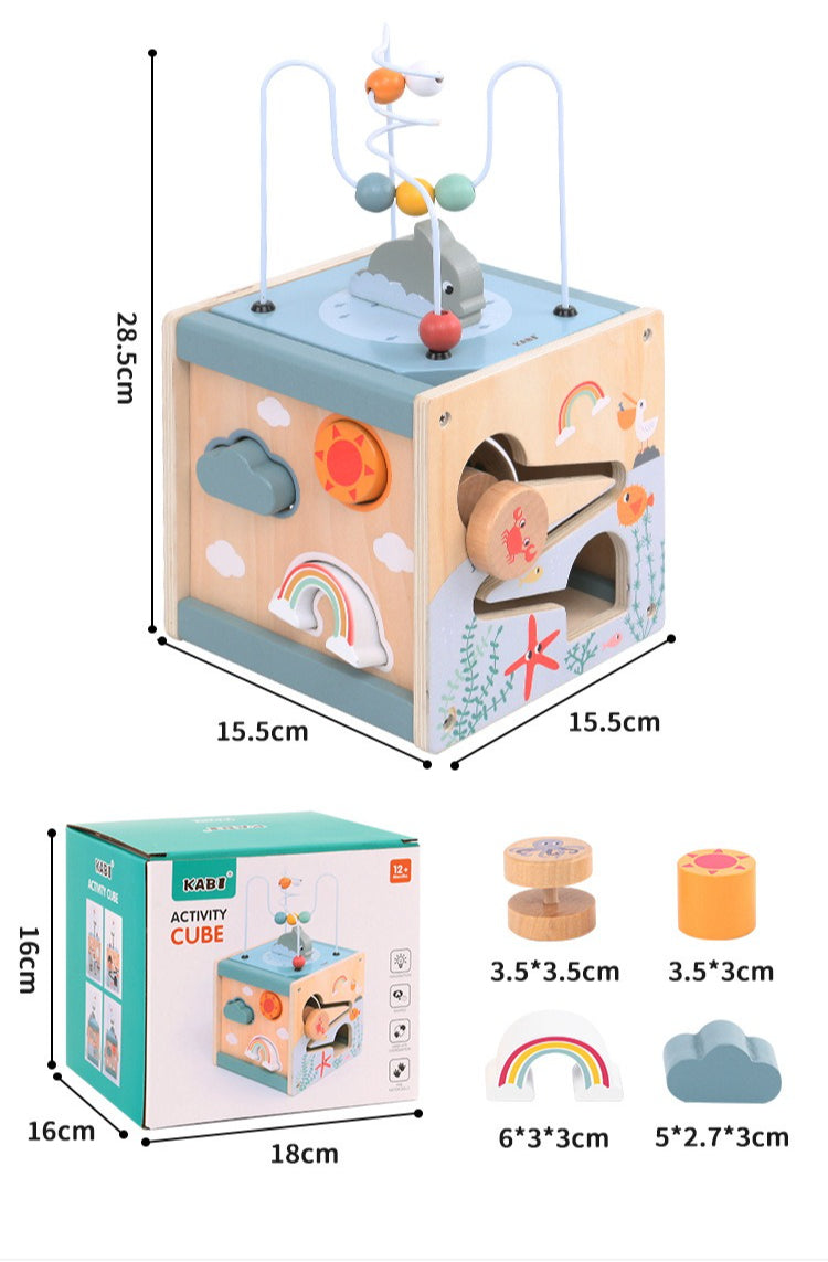 Little Ocean Explorer Wooden Activity Cube (5-in-1)