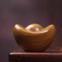 Hand-Carved Green Sandalwood Lucky Sycee Ornament