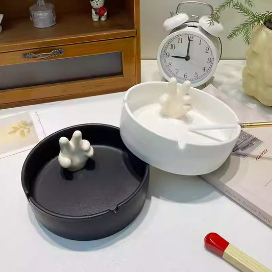 Ceramic Peace Sign Hand Ash Tray