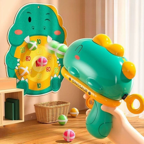 Dinosaur Sticky Ball Launcher Toy with Target Set