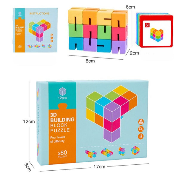 3D Building Block Puzzle - 80 Challenge Logic Game