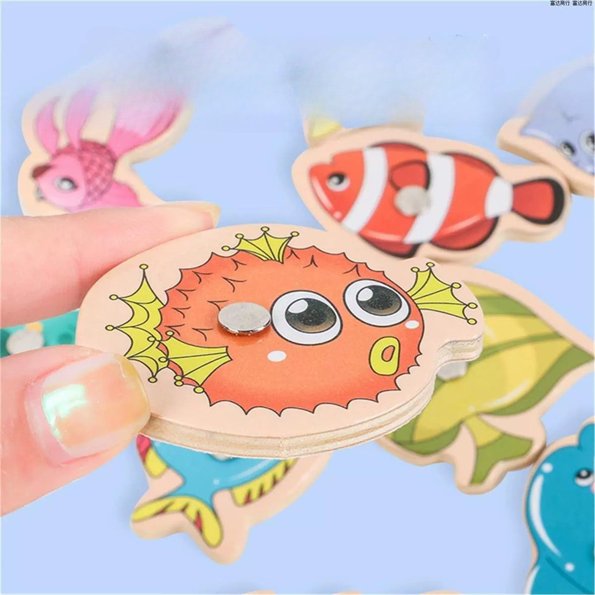 Wooden Magnetic Fishing Game Set