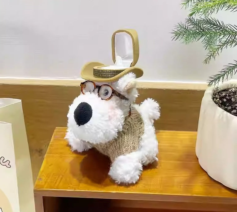 Plush Westie Dog Ring Box