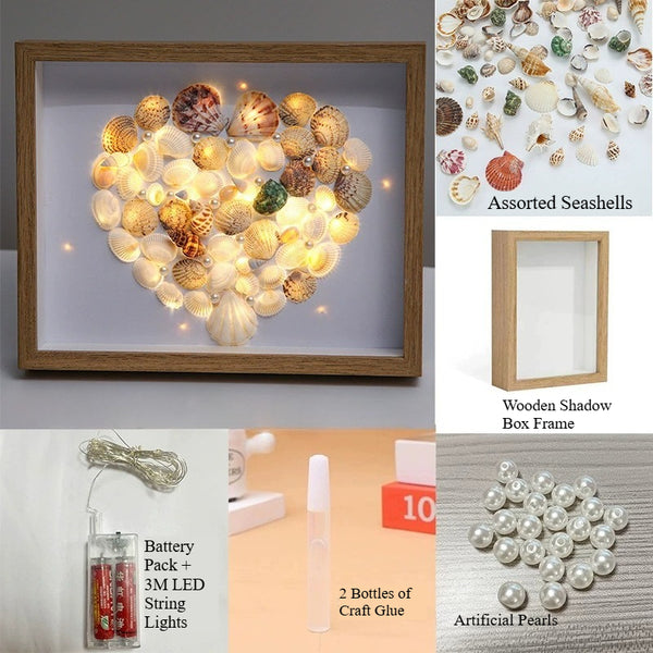 DIY Shell Art Frame Night Light Kit