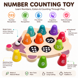 Number counting toy with colorful cones and a base, designed to teach numbers, colors, and counting.
