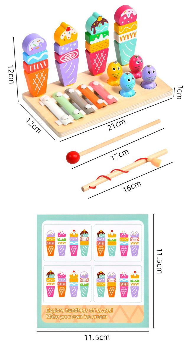 The "Scoop & Sound" 3-in-1 Wooden Ice Cream & Activity Centre