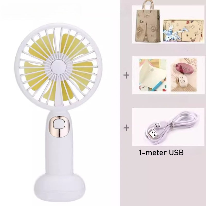Portable Handheld Fan with Integrated Bluetooth Speaker