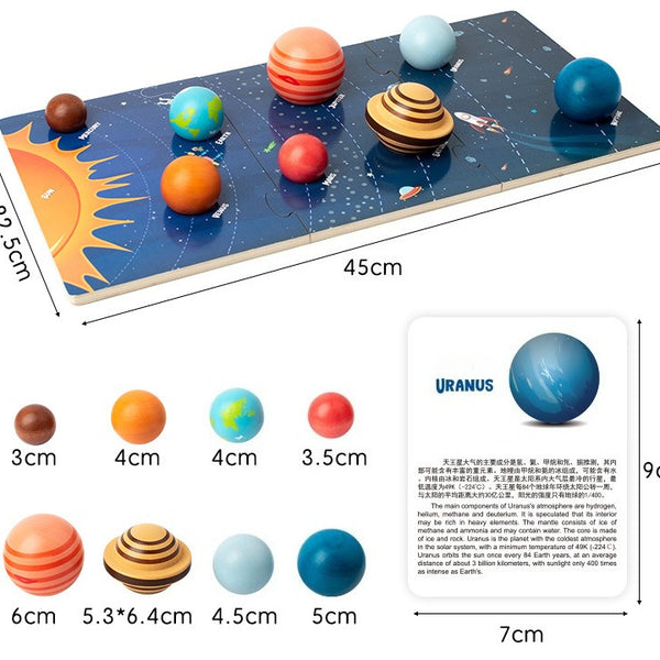 Wooden Solar System Planet Matching Puzzle & Activity Set