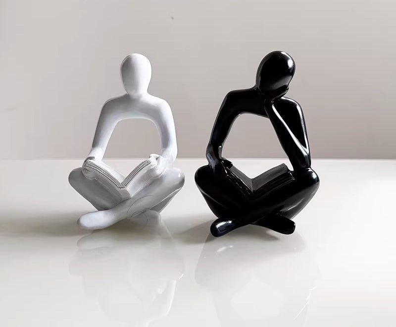 Seated Reading Figure Abstract Art Sculpture