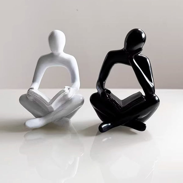 Seated Reading Figure Abstract Art Sculpture