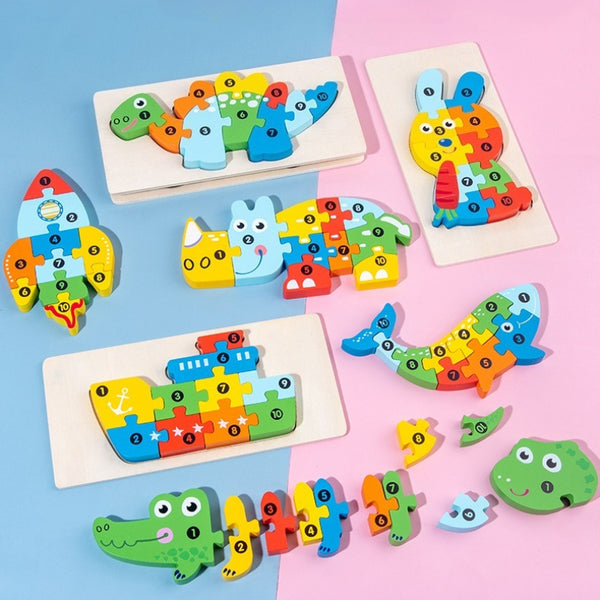 Wooden Number Jigsaw Puzzle for Kids
