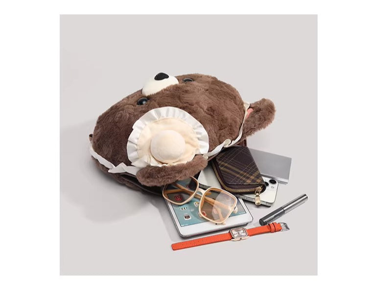 Cute Plush Bear Character Backpack