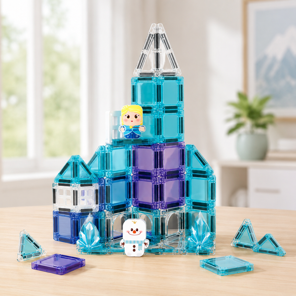 Portable Magnetic Building Tiles for Creative Play