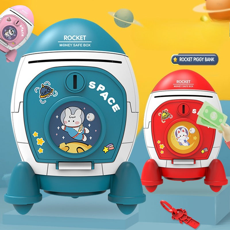 Space Rocket Money Bank & DIY Sticker Set Fantastik Curios